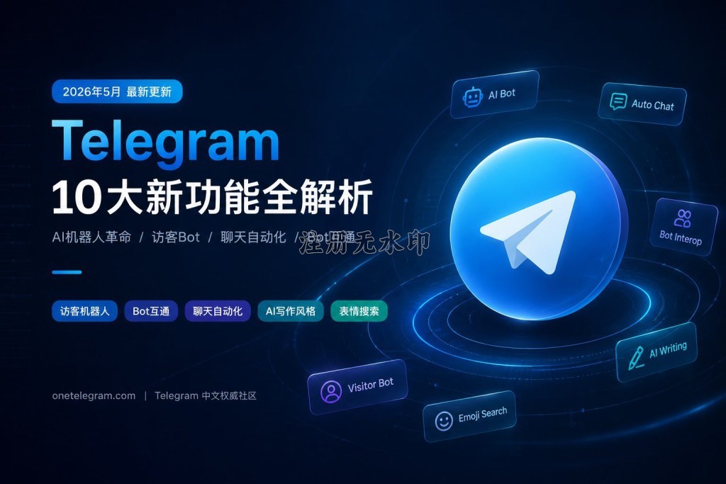 Telegram 2026 年 5 月大更新:访客 Bot、聊天自动化、Bot 互通……10 大新功能全解析